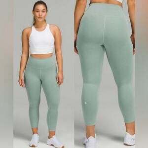 Lululemon Wunder Train Contour Fit High-Rise Crop 23" In Misty Glade